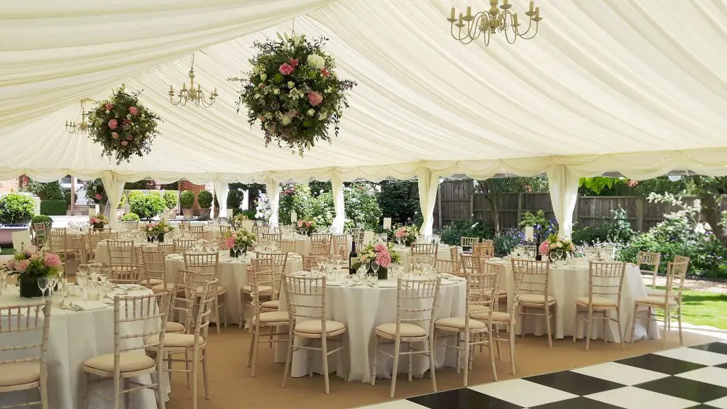 Wedding marquee with ivory linings
