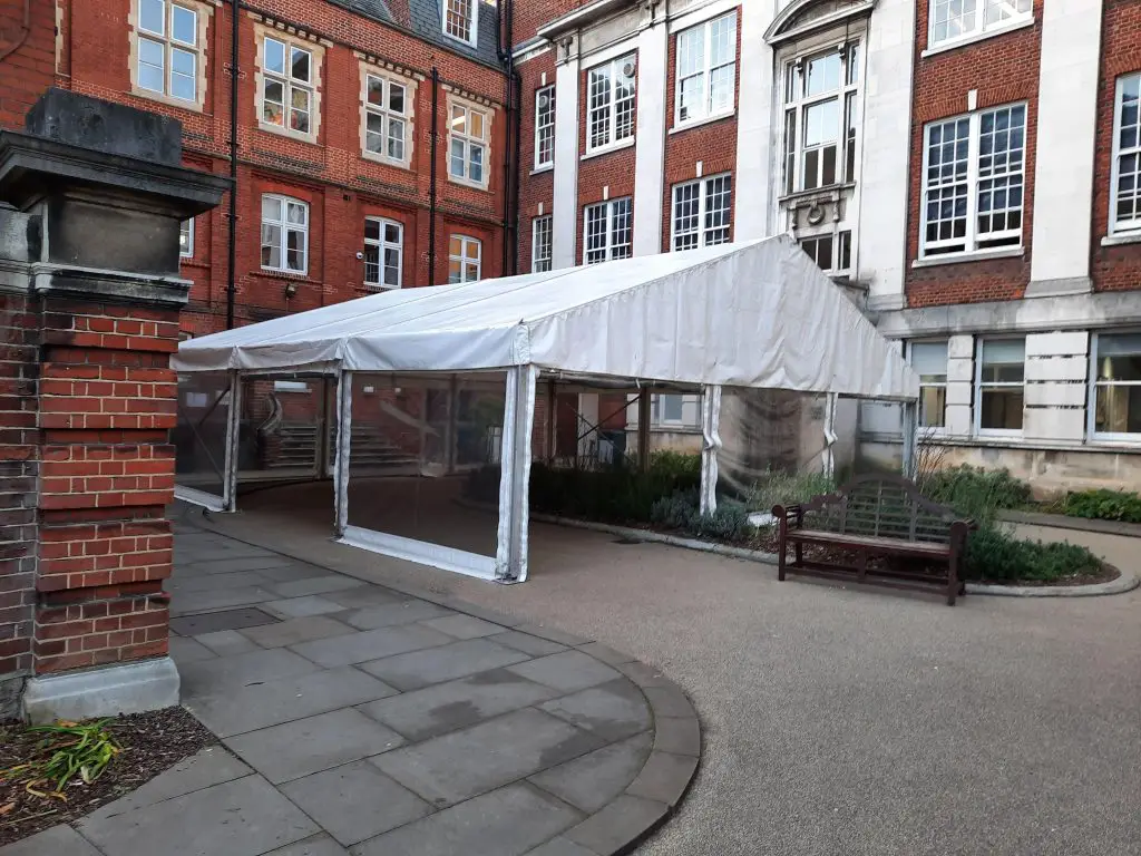 Marquee with window walls
